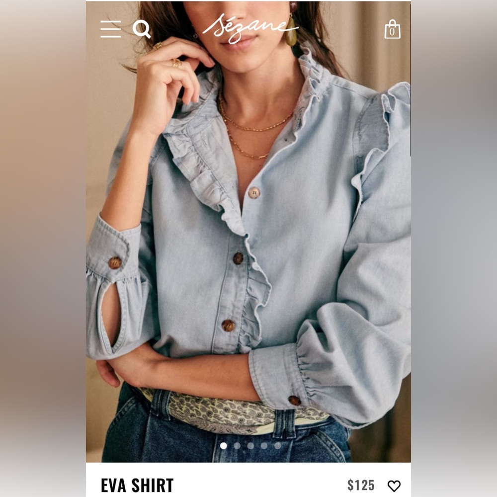 Sézane Eva shirt dark blue.